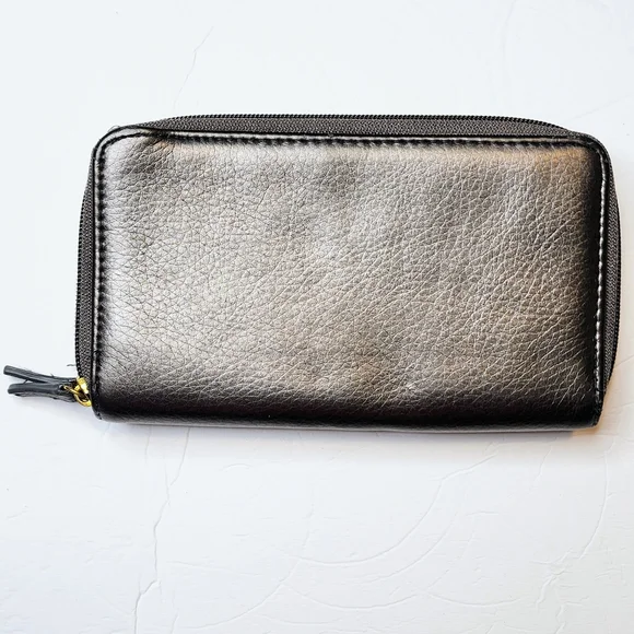 Buxton Double Zip Organizer Women's Wallet Clutch in Gunmetal Silver Est 1899 - Picture 4 of 9